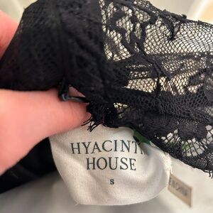 Hyacinth House black lace Agatha midi dress.